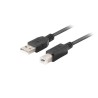 LANBERG USB-A (M) na USB-B (M) 2.0 kabel 3m, černý CAUSBA15CU0030BK