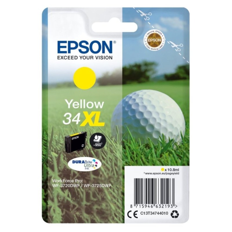 EPSON ink bar Singlepack "Golf" Yellow 34XL DURABrite Ultra Ink 10,8 ml, BAR 950 stran