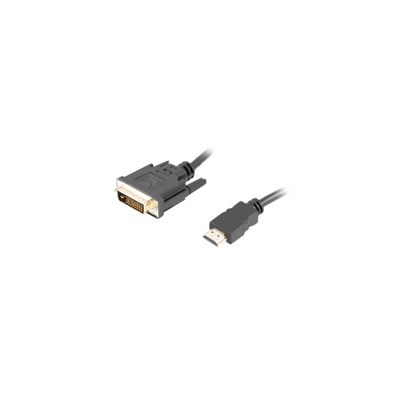 LANBERG připojovací kabel HDMI/A na DVI-D (24+1), M/M, 4K@30Hz, délka 3m, černý, dual link, zlacené konektory