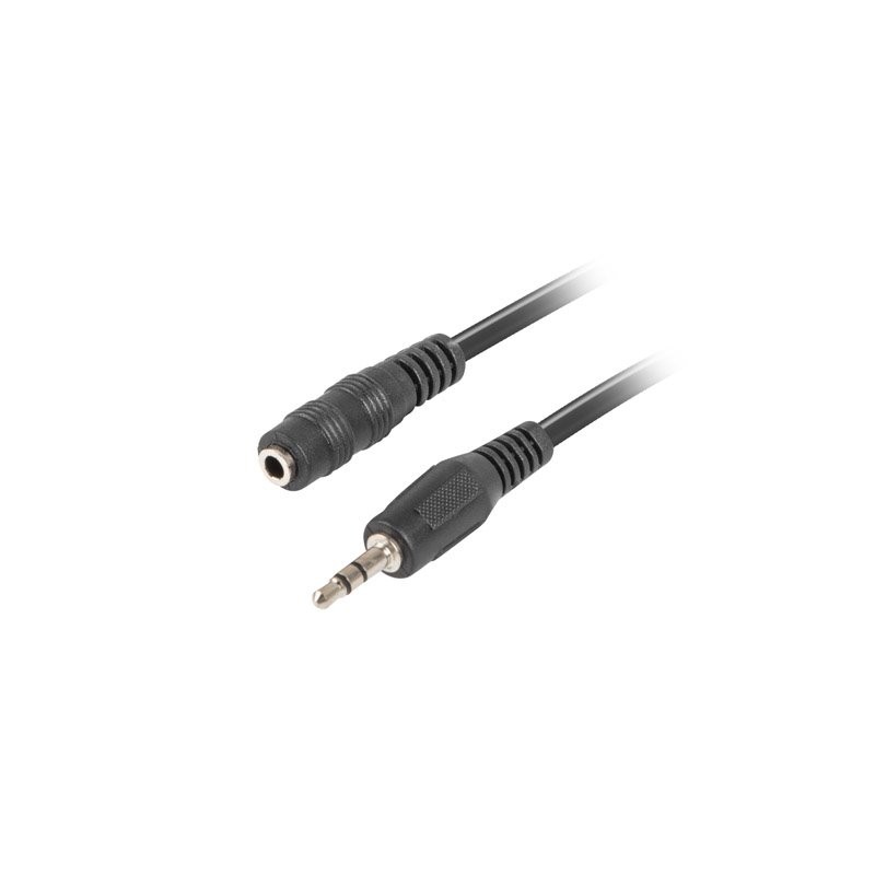 LANBERG Minijack 3.5mm M / F 3 PIN kabel 5m, černý