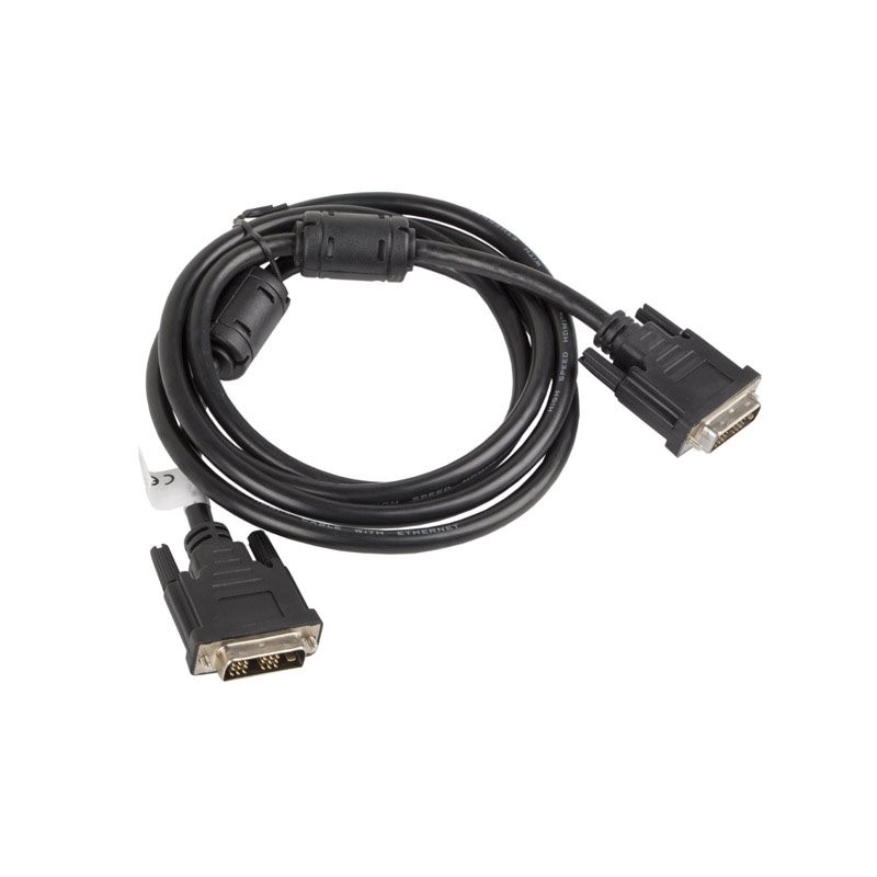 LANBERG připojovací kabel DVI-D(18+1) na DVI-D (18+1), M/M, délka 1,8m, single link, černý