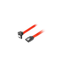 LANBERG SATA II datový kabel (3GB/S) F / F 50cm, úhlový, kovová západka, červený
