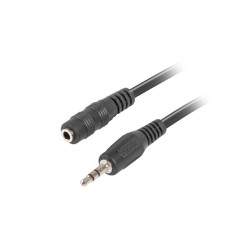LANBERG Minijack 3.5mm M / F 3 PIN kabel 1,5m, černý