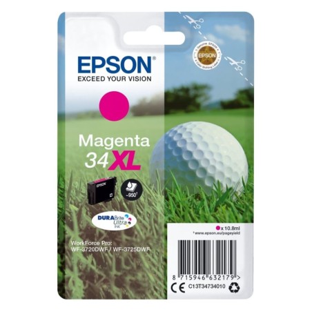 EPSON ink bar Singlepack "Golf" Magenta 34XL DURABrite Ultra Ink 10,8 ml, BAR 950 stran