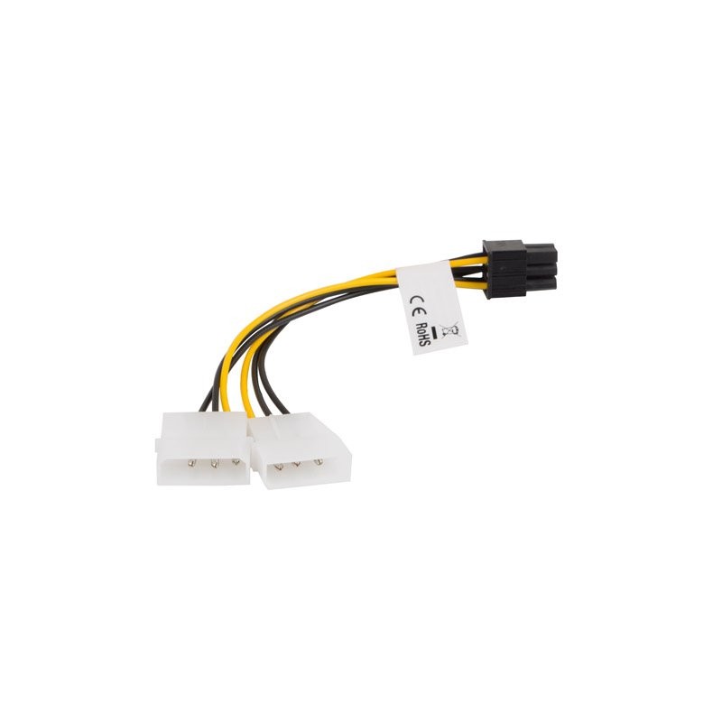 LANBERG HDD 2x Molex (M / F) 3 PIN na BTX 6 PIN PSU kabel 15cm