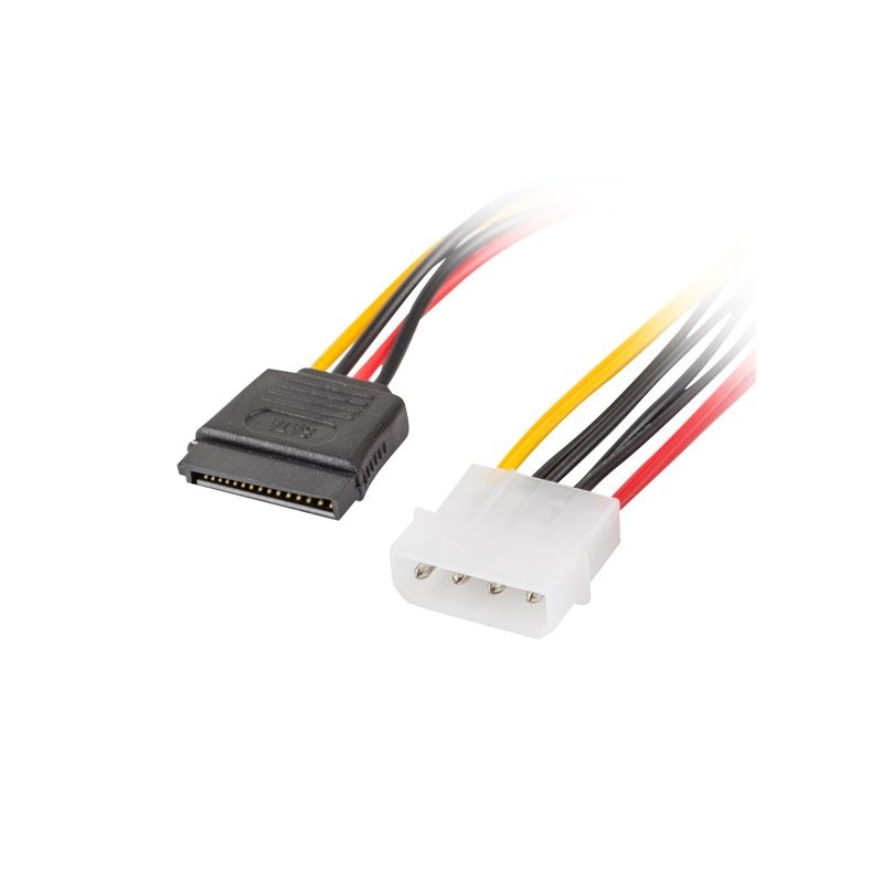 LANBERG Molex (M) 4 PIN na 2x SATA (F) 15 PIN kabel 30cm