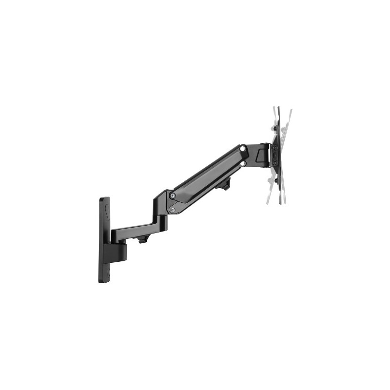 DIGITUS univerzální Nástěnný držák monitoru s jednou plynovou pružinou 43", max. 23 V kg, černý VESA 75x100