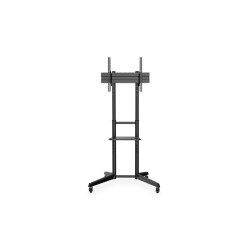 DIGITUS pojízdný televizní vozík s policí pro monitor 37-70" s náklonem , černý , max 50 kg VESA: 100x100, 200x100, 200x200, 300