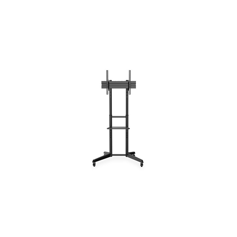 DIGITUS pojízdný televizní vozík s policí pro monitor 37-70" s náklonem , černý , max 50 kg VESA: 100x100, 200x100, 200x200, 300