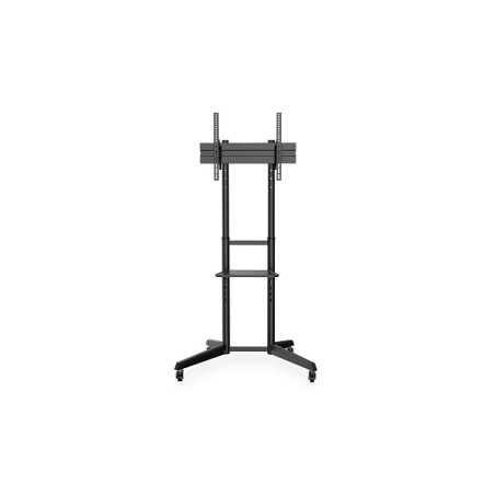 DIGITUS pojízdný televizní vozík s policí pro monitor 37-70" s náklonem , černý , max 50 kg VESA: 100x100, 200x100, 200x200, 300