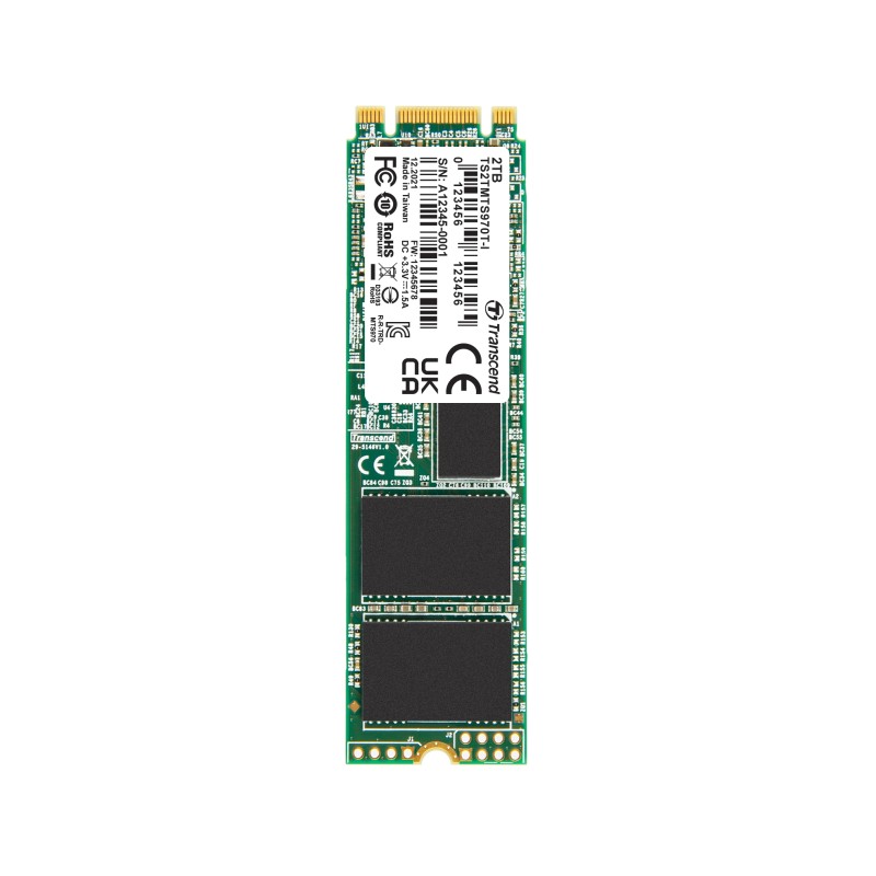 TRANSCEND MTS970T-I 2TB Industrial 3K P/E SSD disk M.2 2280 SATA III 6Gb/s B+M Key (3D TLC), 560MB/s R, 520MB/s W