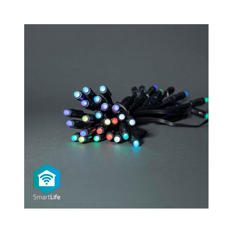 Nedis WIFILP01C48 SmartLife světelný řetěz | Wi-Fi | RGB | 48 LED's | 10.80 m | Android / IOS