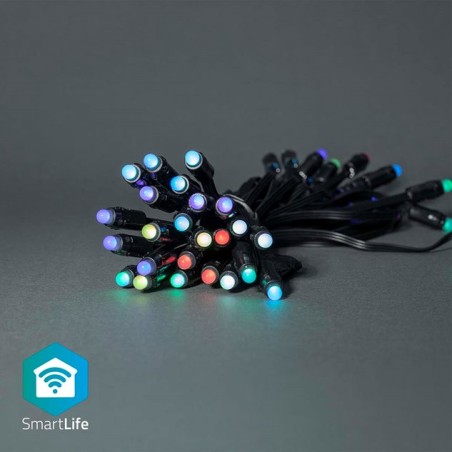 Nedis WIFILP01C48 SmartLife světelný řetěz | Wi-Fi | RGB | 48 LED's | 10.80 m | Android / IOS