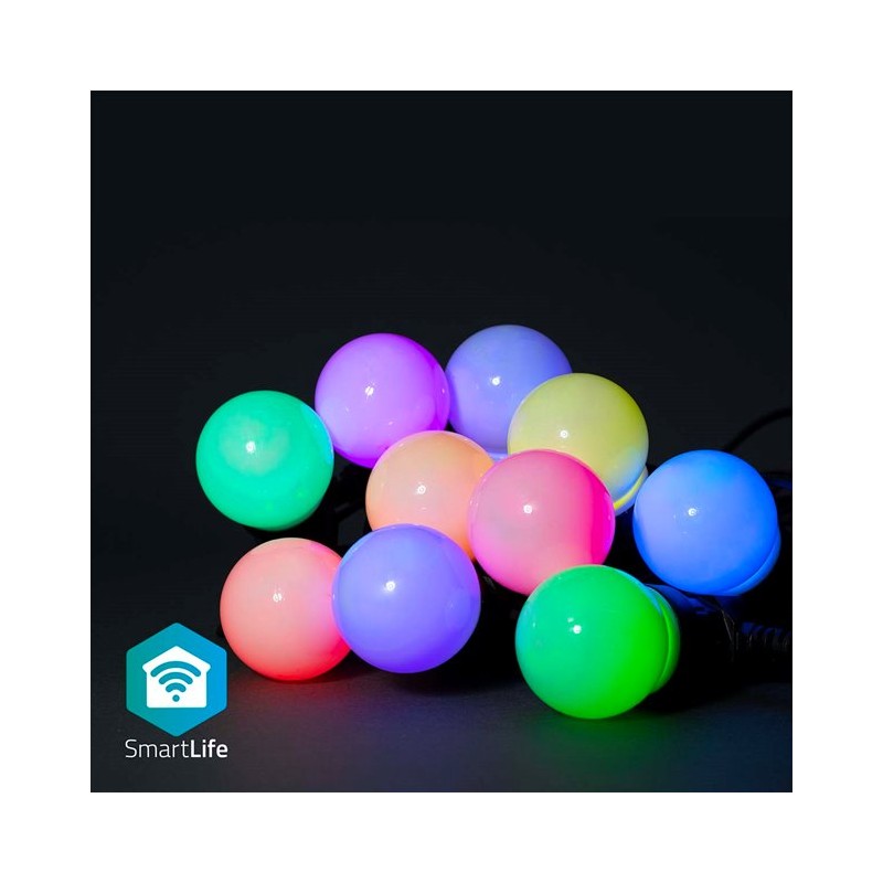 Nedis WIFILP03C10 SmartLife světelný řetěz | Wi-Fi | RGB | 10 LED's | 9.00 m | Android / IOS