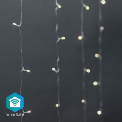 Nedis WIFILXC02W200 SmartLife světelný řetěz | Záclona | Wi-Fi | Teplé až chladné bílé | 200 LED's | 3 m | Android/IOS