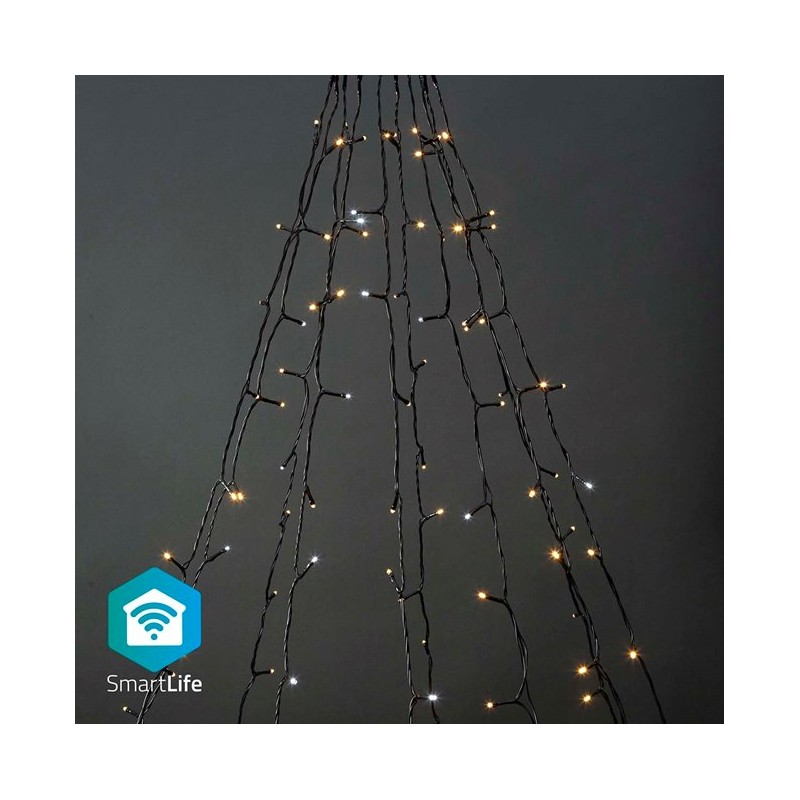 Nedis WIFILXT02W200 SmartLife světelný řetěz | Strom | Wi-Fi | Teplé až chladné bílé | 200 LED's | 10 x 2 m | Android/IO
