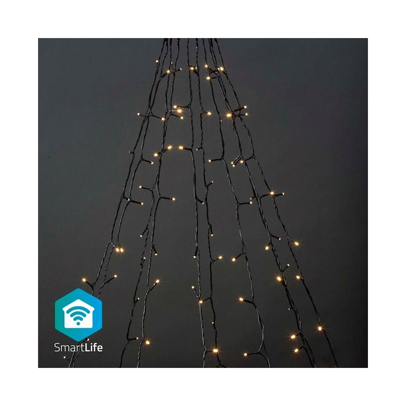 Nedis WIFILXT01W200 SmartLife světelný řetěz | Strom | Wi-Fi | Teplá Bílá | 200 LED's | 10 x 2 m | Android/IOS
