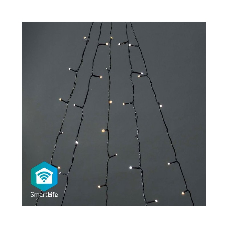 Nedis WIFILXT12W200 SmartLife světelný řetěz | Strom | Wi-Fi | Teplé až chladné bílé | 200 LED's | 5 x 4 m | Android/IOS