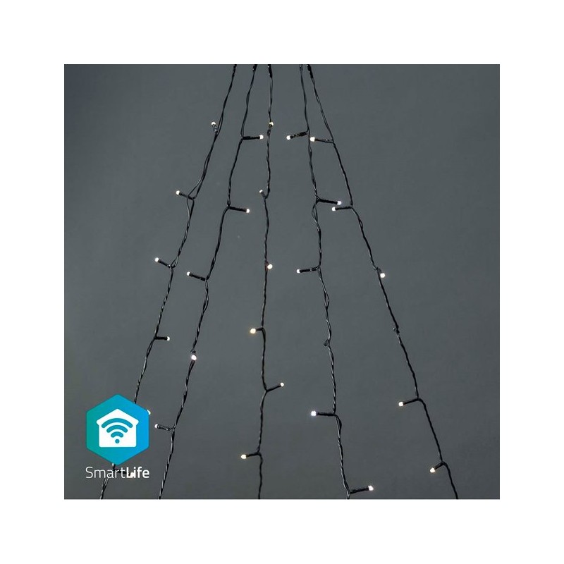 Nedis WIFILXT11W200 SmartLife světelný řetěz | Strom | Wi-Fi | Teplá Bílá | 200 LED's | 5 x 4 m | Android/IOS