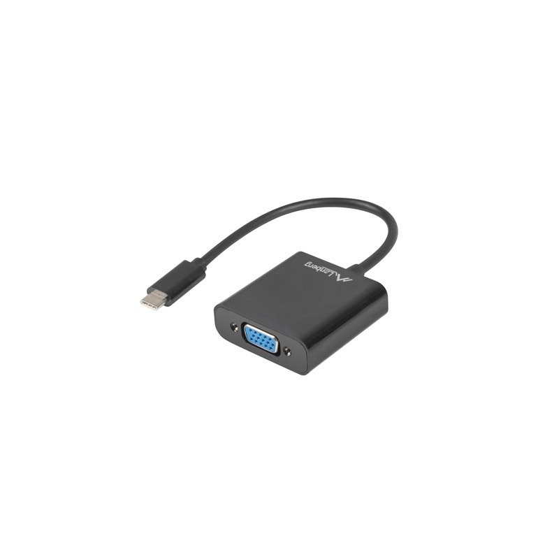 LANBERG USB-C(M) 3.1 na VGA(F) adaptér kabel 15CM černý