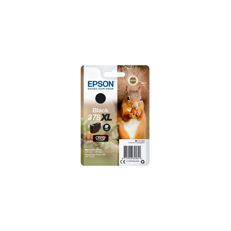 EPSON ink čer Singlepack Black 378XL Claria Photo HD Ink 11,2 ml, ČB 500 stran