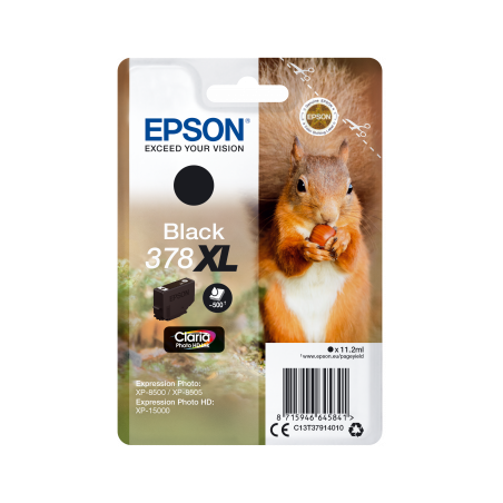 EPSON ink čer Singlepack Black 378XL Claria Photo HD Ink 11,2 ml, ČB 500 stran