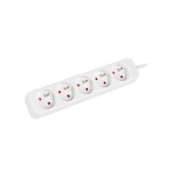 LANBERG Prodlužovací přívod 1.5M 5X klasická zásuvka měď kabel bílý
