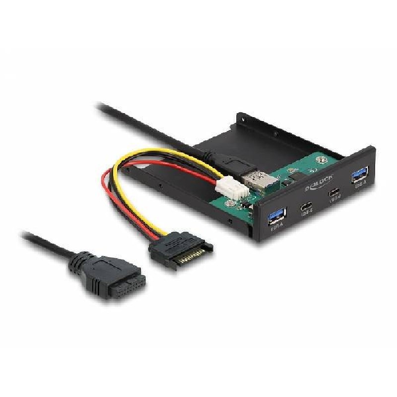 Delock 3.5” USB 3.2 Gen 1 přední panel 2 x USB Type-C + 2 x USB Typ-A