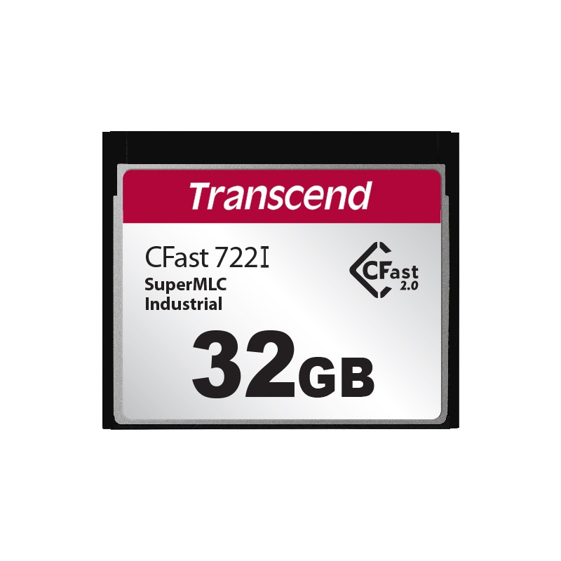 Transcend 32GB INDUSTRIAL TEMP CFAST CFX722I (MLC) paměťová karta (SLC mode), 510MB/s R, 355MB/s