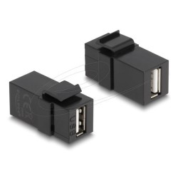 Delock Keystone modul USB 2.0 A samice USB 2.0 A samice černá