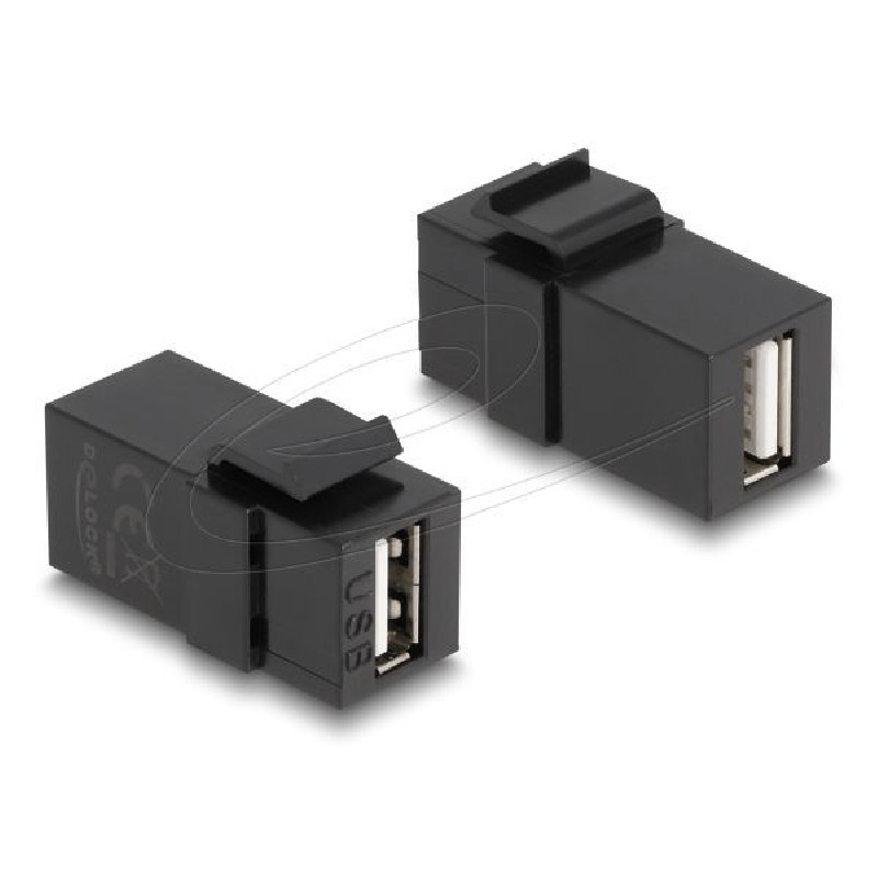 Delock Keystone modul USB 2.0 A samice USB 2.0 A samice černá