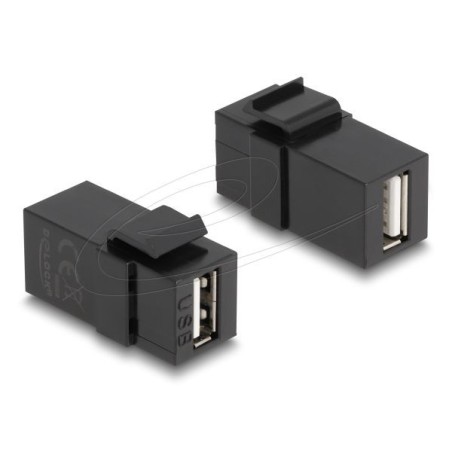 Delock Keystone modul USB 2.0 A samice USB 2.0 A samice černá