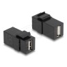 Delock Keystone modul USB 2.0 A samice USB 2.0 A samice černá
