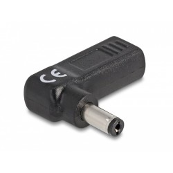 Delock Adaptér na kabel na nabíjení laptopu, ze zásuvky USB Type-C na zástrčku 5,5 x 2,1 mm, úhlový 90°