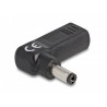 Delock Adaptér na kabel na nabíjení laptopu, ze zásuvky USB Type-C na zástrčku 5,5 x 2,1 mm, úhlový 90°