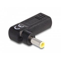 Delock Adaptér na kabel na nabíjení laptopu, ze zásuvky USB Type-C na zástrčku Samsung 5,5 x 3,0 mm, úhlový 90°