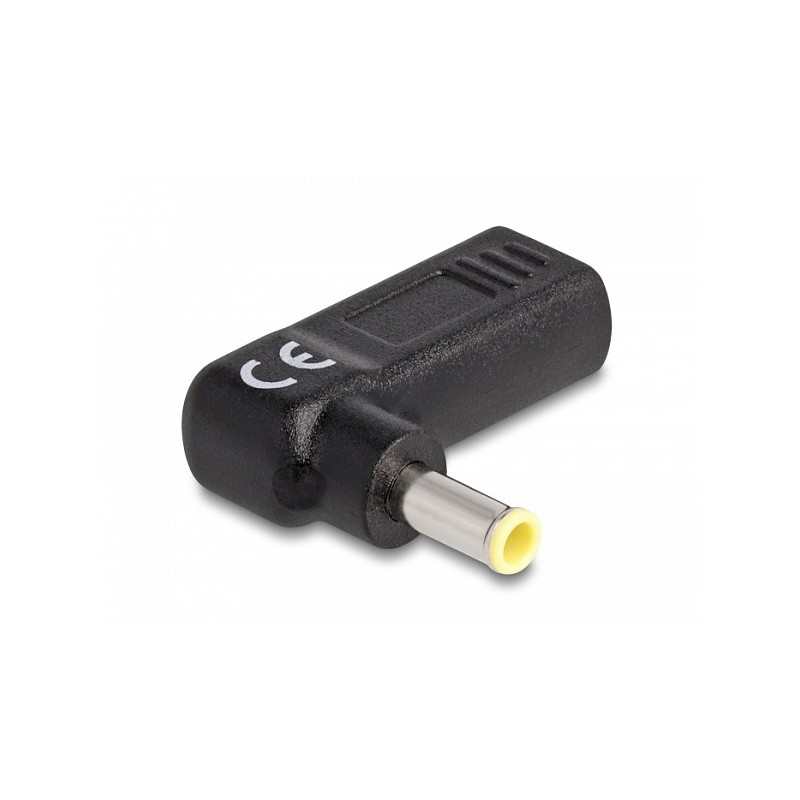 Delock Adaptér na kabel na nabíjení laptopu, ze zásuvky USB Type-C na zástrčku Samsung 5,5 x 3,0 mm, úhlový 90°