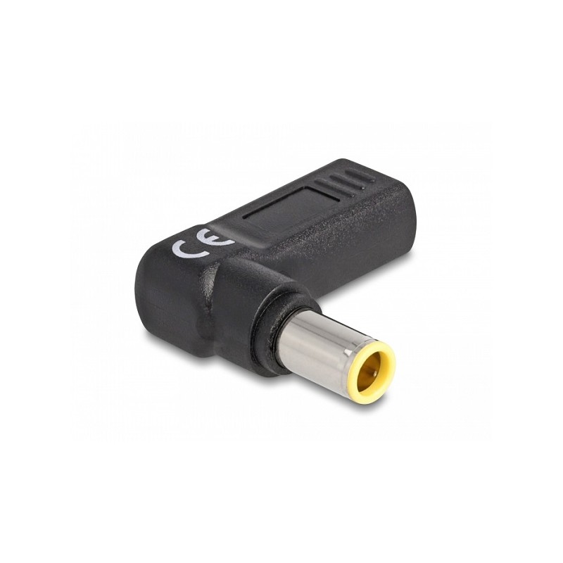 Delock Adaptér na kabel na nabíjení laptopu, ze zásuvky USB Type-C na zástrčku IBM 7,9 x 5,5 mm, úhlový 90°