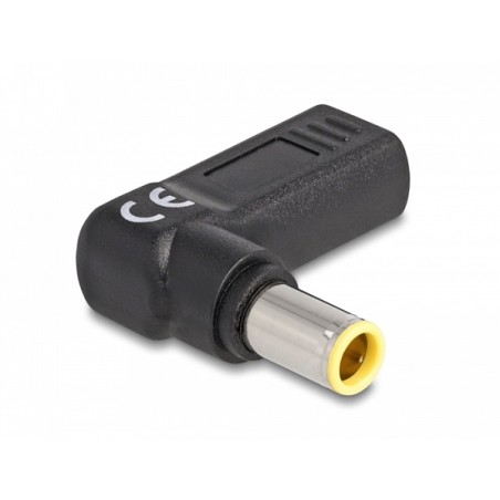 Delock Adaptér na kabel na nabíjení laptopu, ze zásuvky USB Type-C na zástrčku IBM 7,9 x 5,5 mm, úhlový 90°