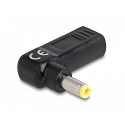Delock Adaptér na kabel na nabíjení laptopu, ze zásuvky USB Type-C na zástrčku 5,5 x 2,5 mm, úhlový 90