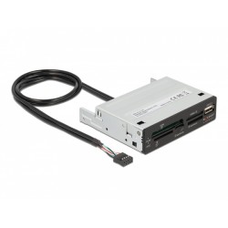 Delock 3.5” USB 2.0 čtečka karet 5 slotů + 1 x USB 2.0 Typ-A samice