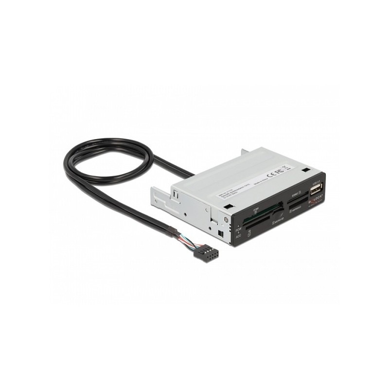 Delock 3.5” USB 2.0 čtečka karet 5 slotů + 1 x USB 2.0 Typ-A samice