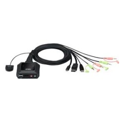 ATEN 2-port 4K USB-C/Displayport Hybrid KVMP, audio, 1.2m kabely CS52DPAT