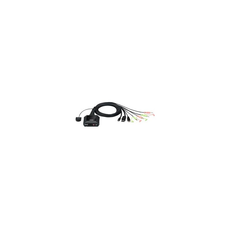 ATEN 2-port 4K USB-C/Displayport Hybrid KVMP, audio, 1.2m kabely CS52DPAT