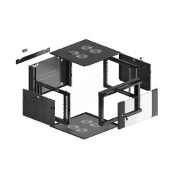 Lanberg Rack Cabinet 19" Wall-Mounted 6U 570X600 Fast Assembly (Flat Pack) Black