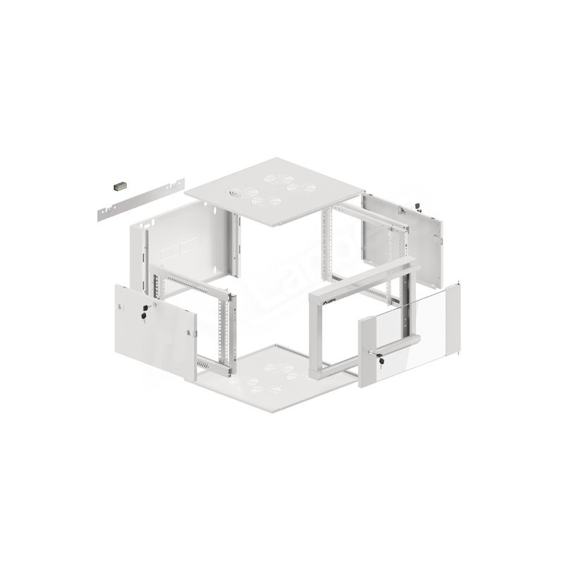 Lanberg Rack Cabinet 19" Wall-Mounted 6U 570X600 Fast Assembly (Flat Pack) Grey