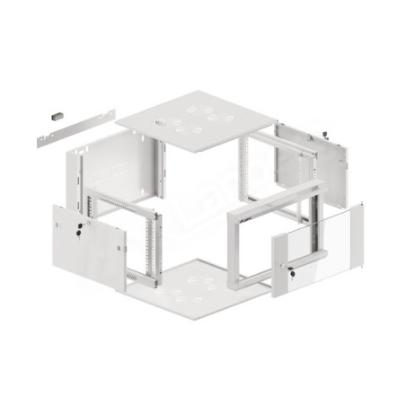 Lanberg Rack Cabinet 19" Wall-Mounted 6U 570X600 Fast Assembly (Flat Pack) Grey