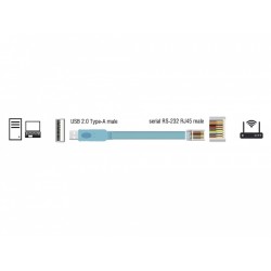 Delock Adaptér USB 2.0 Typ-A samec 1 x Serial RS-232 RJ45 samec 2,0 m modrý