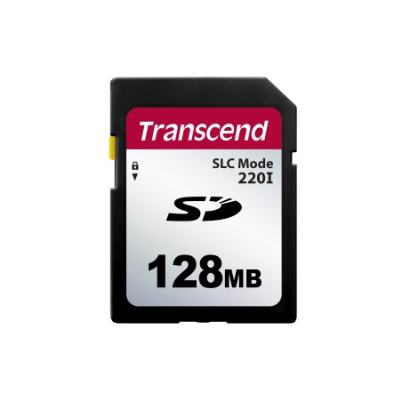 Transcend 128MB SD220I MLC průmyslová paměťová karta (SLC mode), 22MB/s R,20MB/s W, černá