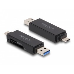 Delock SuperSpeed USB 5 Gbps čtečka karet USB Type-C / Typu-A pro paměťové karty SD a Micro SD